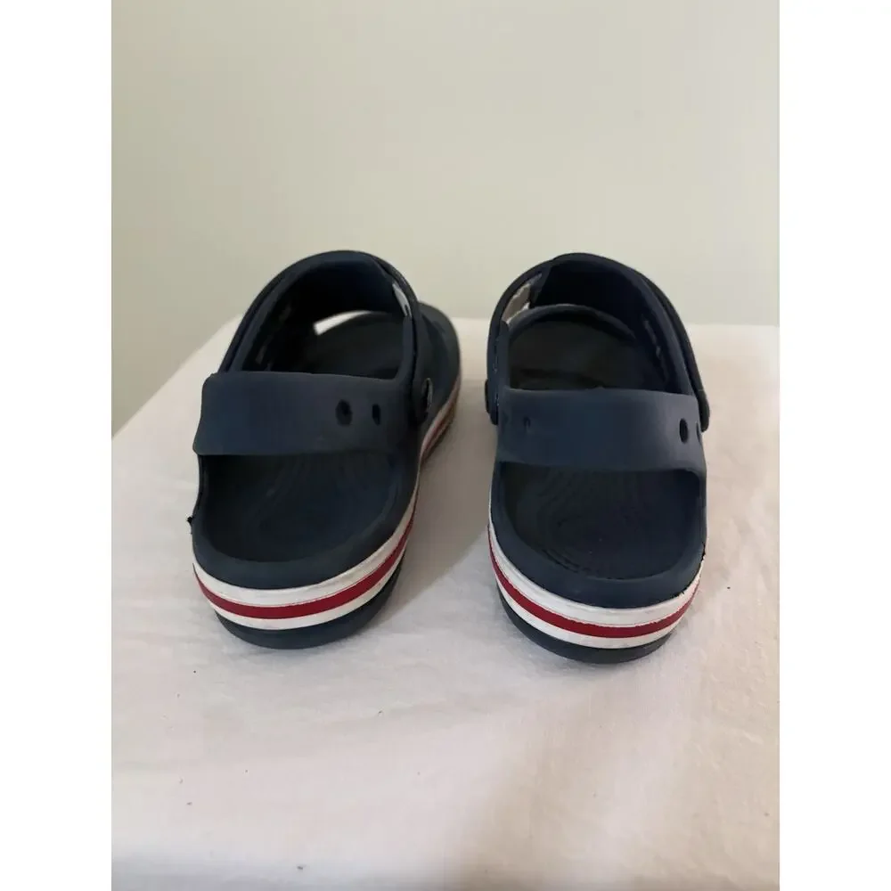 Crocs Bayaband Sandals Navy Blue Girls Size J2 Juniors Big Kids Logo